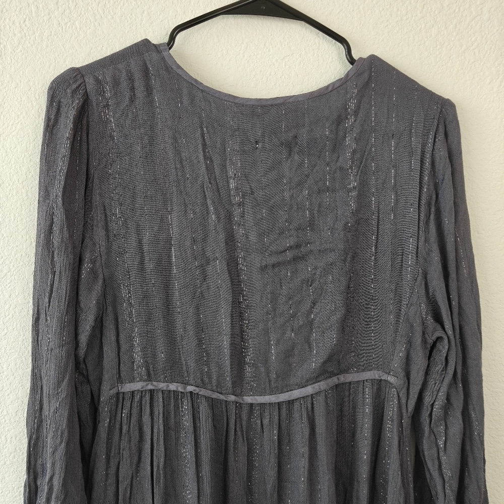 Blue Boheme NWT Grey Serenity Boho Cottagecore Long Sleeve Midi Dress Size S/M - Picture 13 of 13